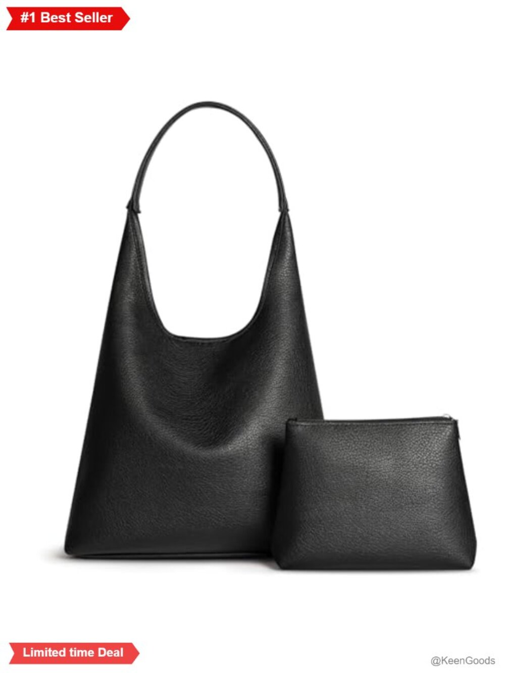 Large Slouchy Hobo Bag Set Vegan Leather Shoulder Purse Tote Everyday